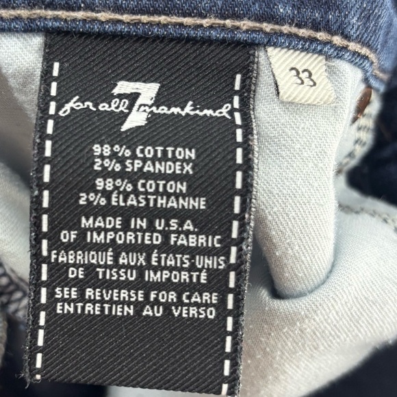 7 For All Mankind Austyn Men’s Straight Leg Jeans Medium Blue 33 - Picture 3 of 3